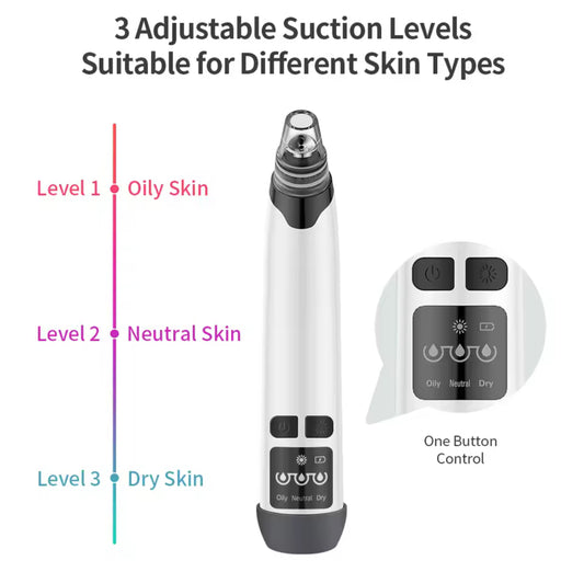 Blackhead remover vacuum cleaner set 3pc cleaning tool